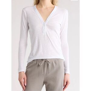 James Perse V-neck with buttons Slub cotton Long sleeve NWT size 4/XL